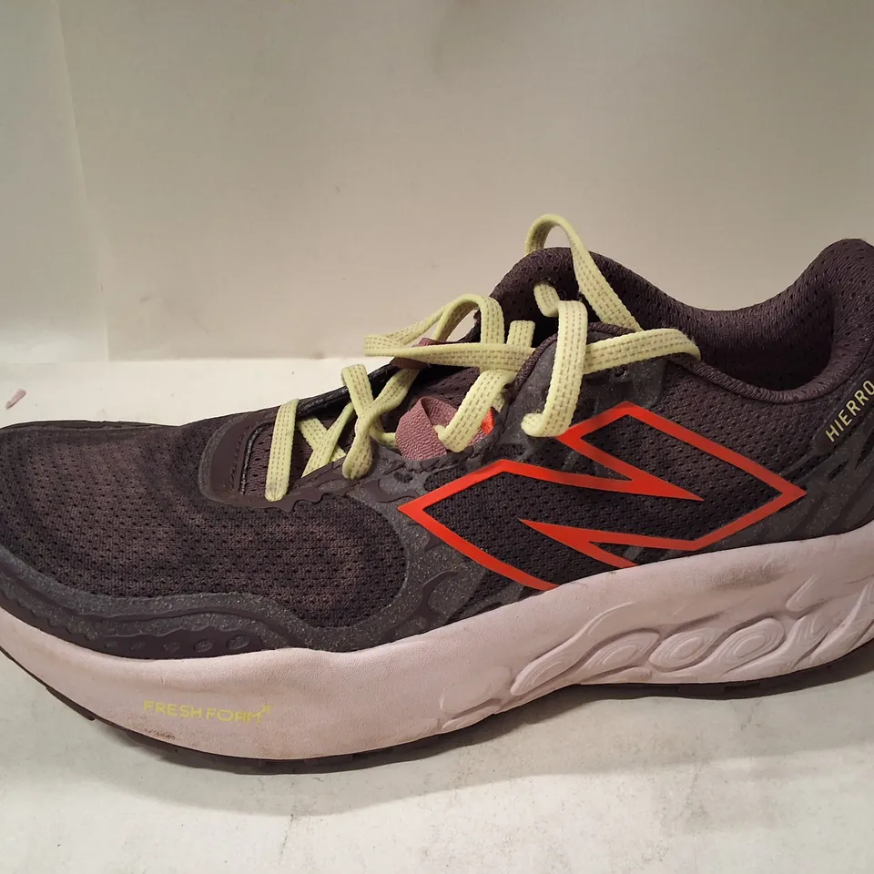 NEW BALANCE HIERRO TRAIL RUNNING SHOES – UK 6.5 (US 8.5, EU 40) BROWN/PURPLE