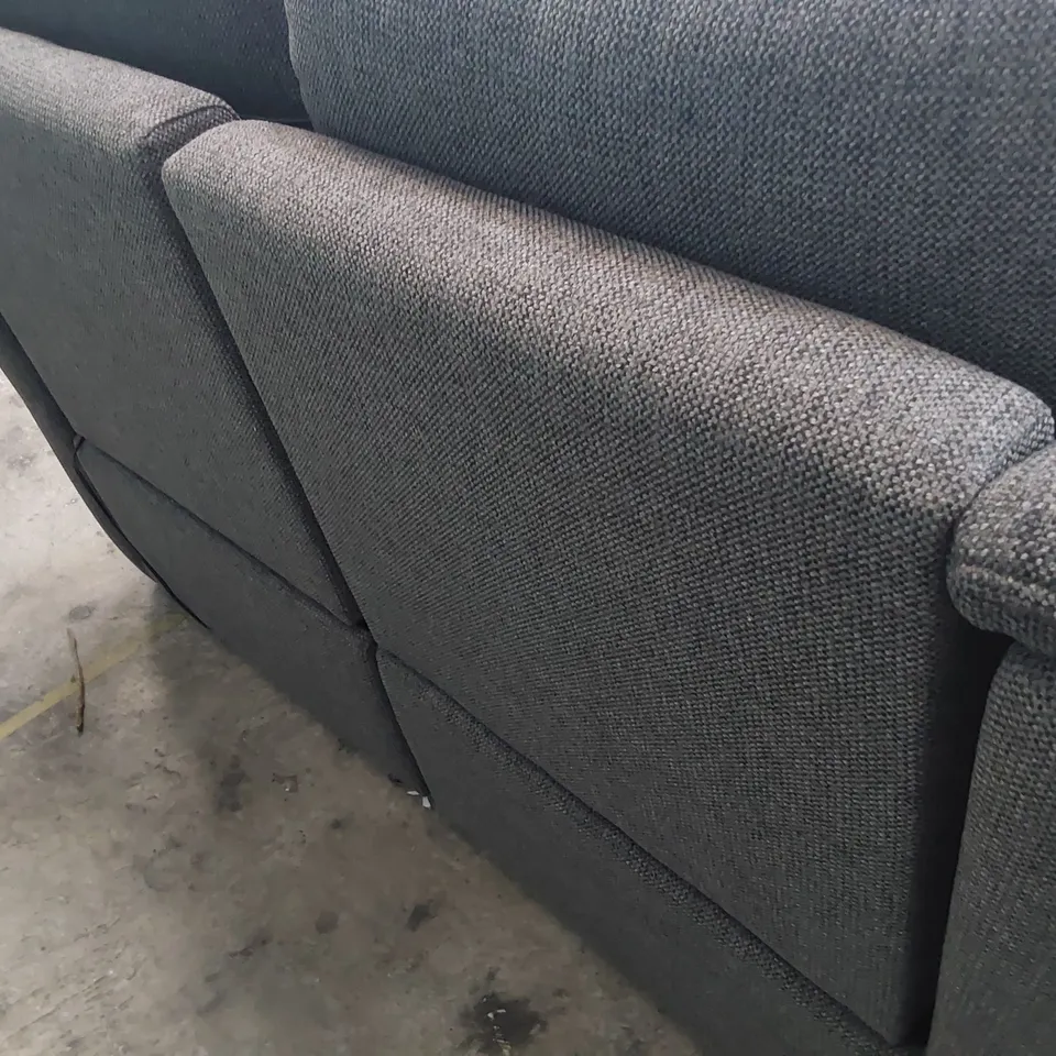 QUALITY BRITISH DESIGNER G PLAN JACKSON POWER RECLINING TWO SEATER SOFA ROCHE SLATE FABRIC 