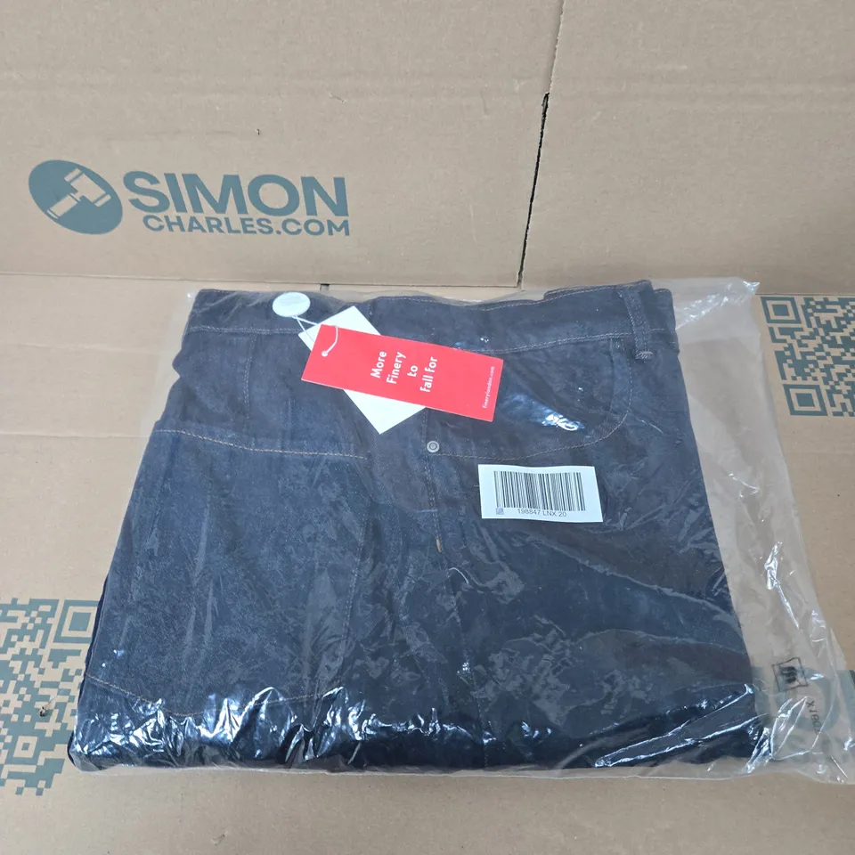 FINERY LONDON WIDE LEG DENIM JEANS IN BLUE - UK 38