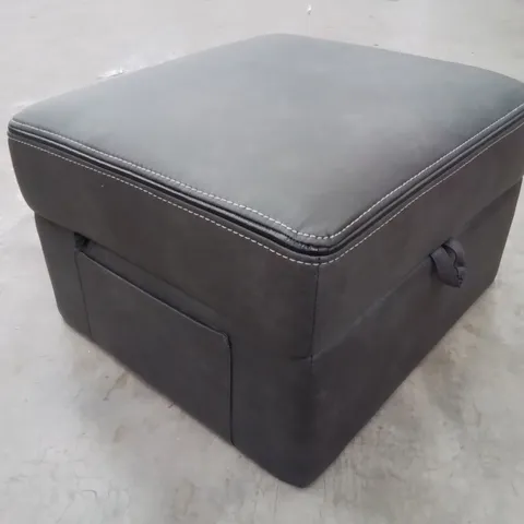 BOXED VINSON STORAGE FOOTSTOOL GREY FABRIC UPHOLSTERED