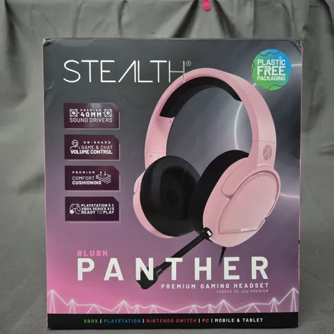 BOXED STEALTH PANTHER PERFORMANCE GAMING HEADSET FOR XBOX, PS4/PS5, SWITCH, PC IN PINK