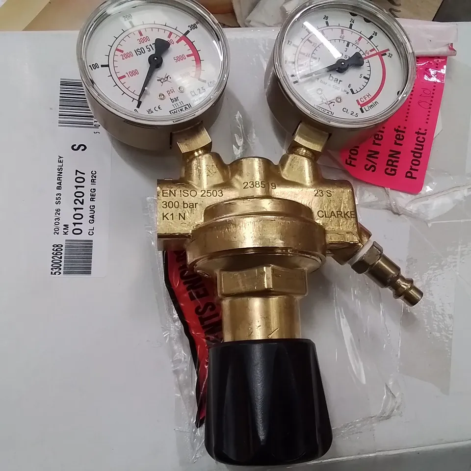 CLARKE IR2C 2-GAUGE INDUSTRIAL CO2 REGULATOR