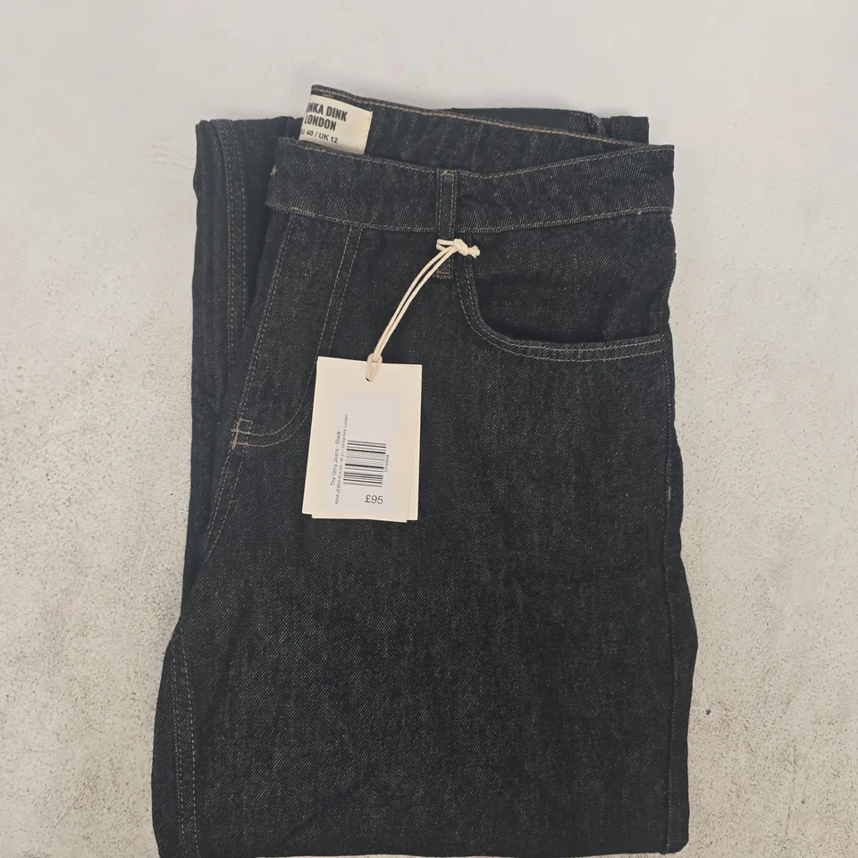 MINKA DINK LONDON - THE NINA JEANS IN BLACK SIZE UK 12
