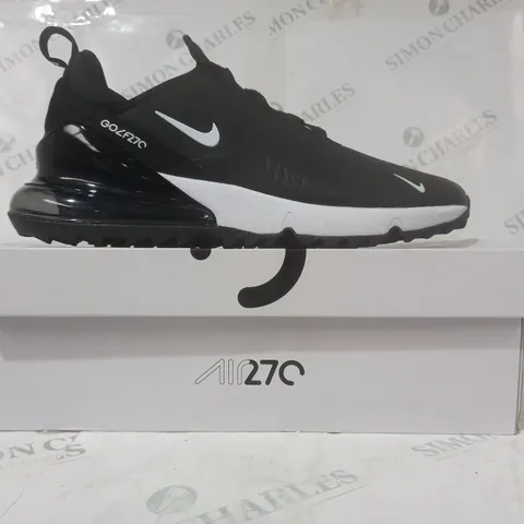 BOXED PAIR OF NIKE AIR MAX 270 SHOES IN BLACK/WHITE UK SIZE 10.5
