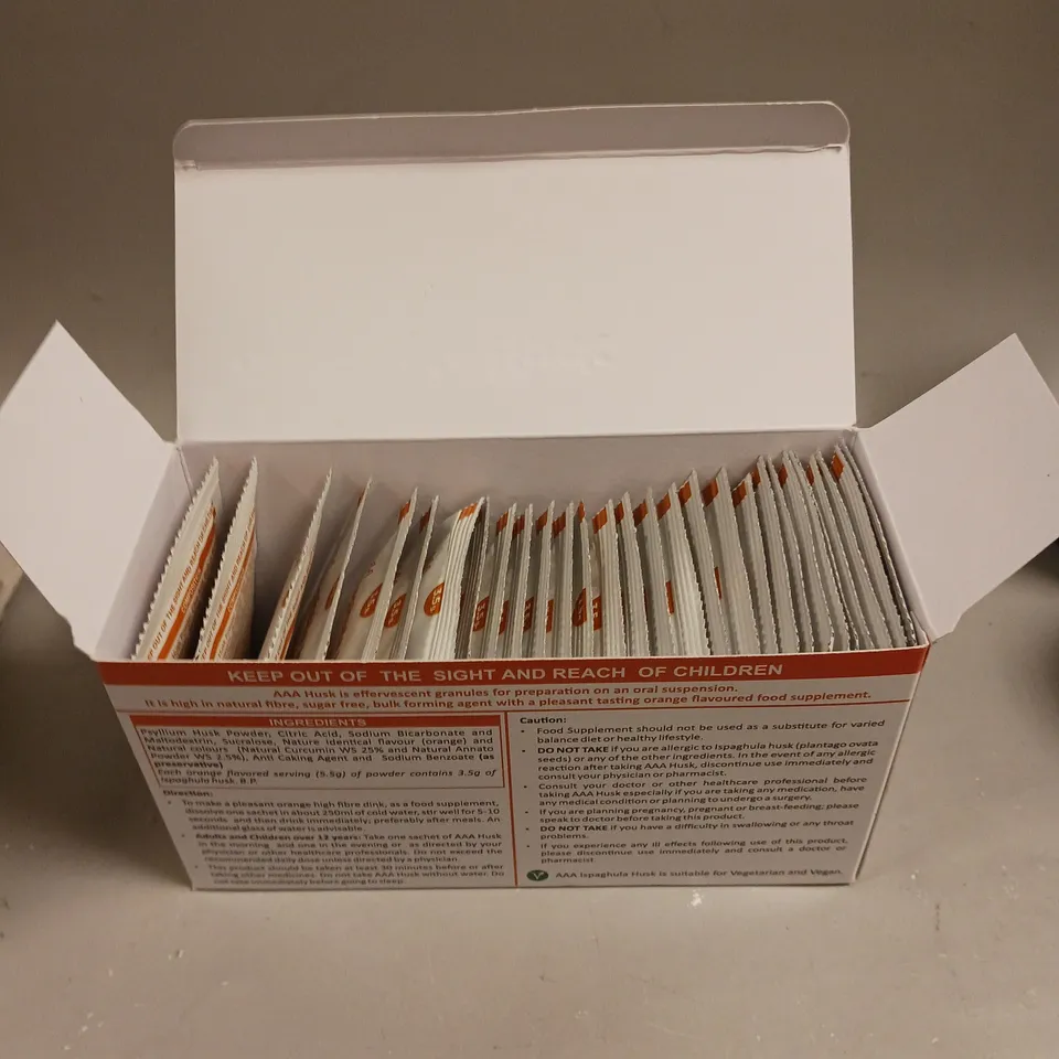 BOXED AAA ISPAGHULA HUSK EFFERVESCENT GRANULES SACHETS - ORANGE 