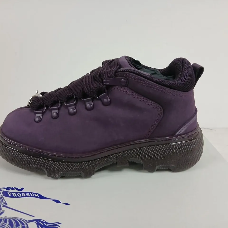 BURBERRY HIKING BOOTS ON RUBBER SOLE – AUBERGINE/PURPLE, UK4 (EU37)