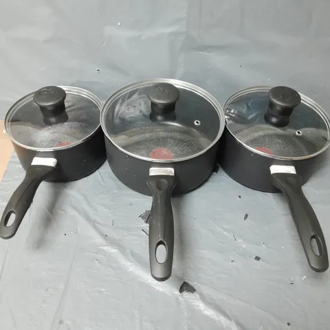 TEFAL INDUCTION 3PC SAUCEPAN WITH LIDS