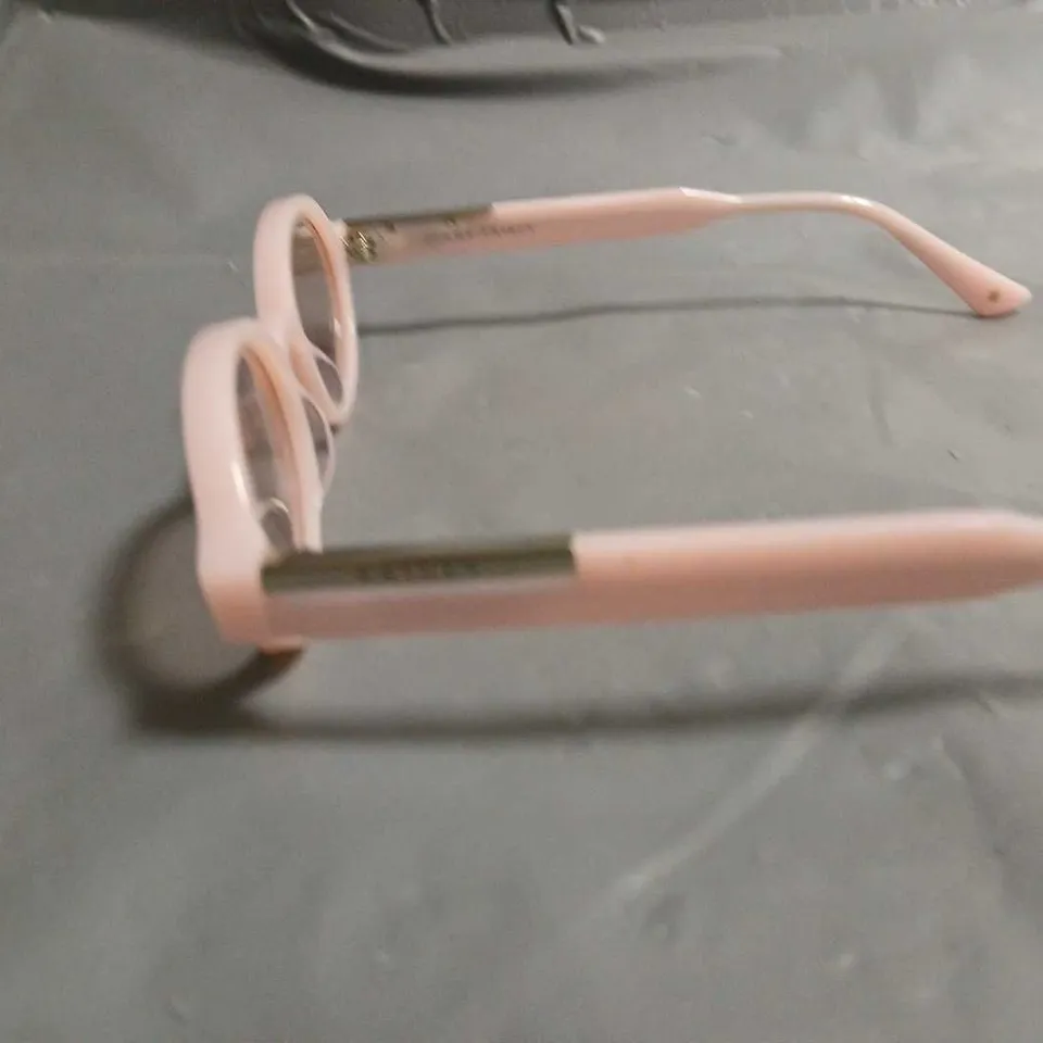 PAIR OF PINK JIMMY FAIRLY GLASSES IN CASE