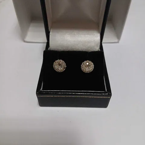 PAVÉ HALO STUD EARRINGS STERLING SILVER