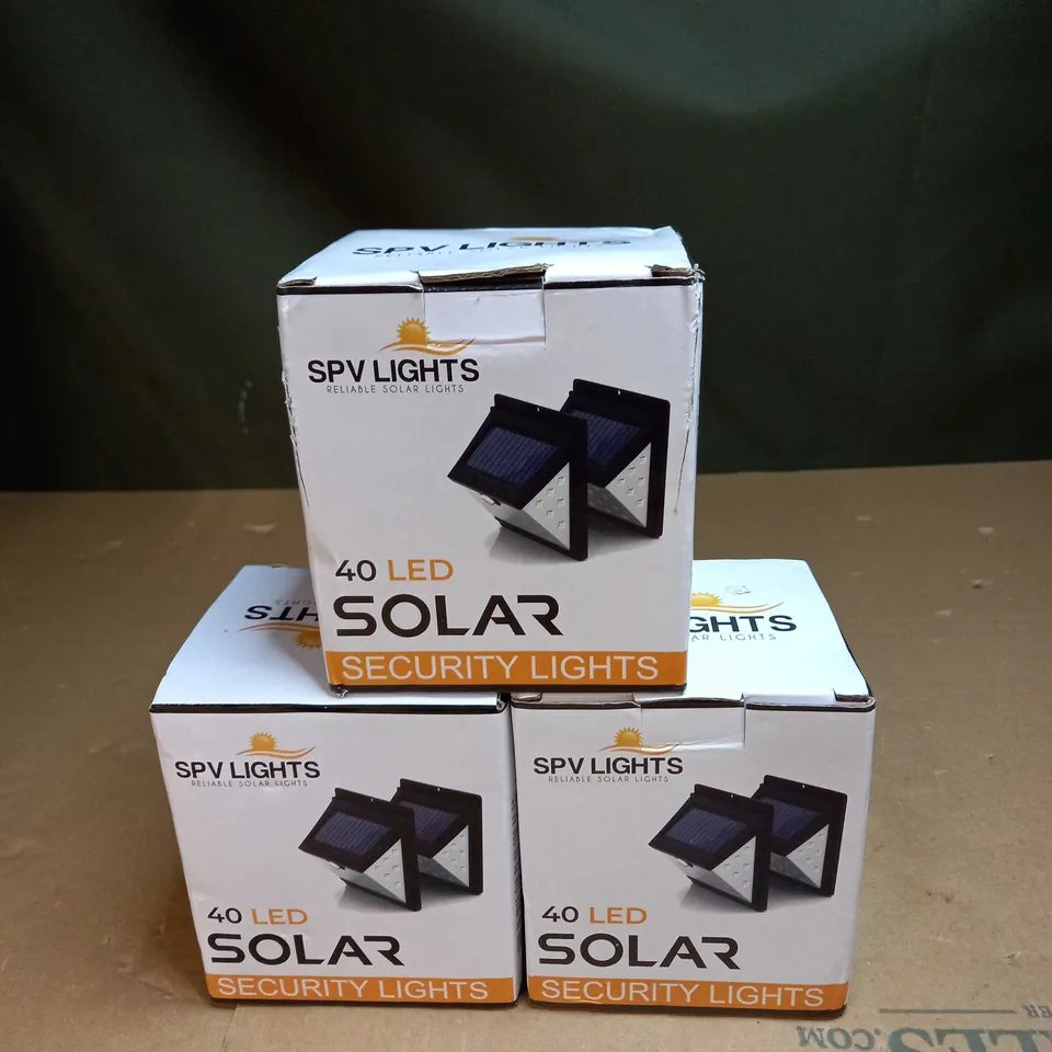 SET OF 3 40 LED SOLAR SECURITY LIGHTS