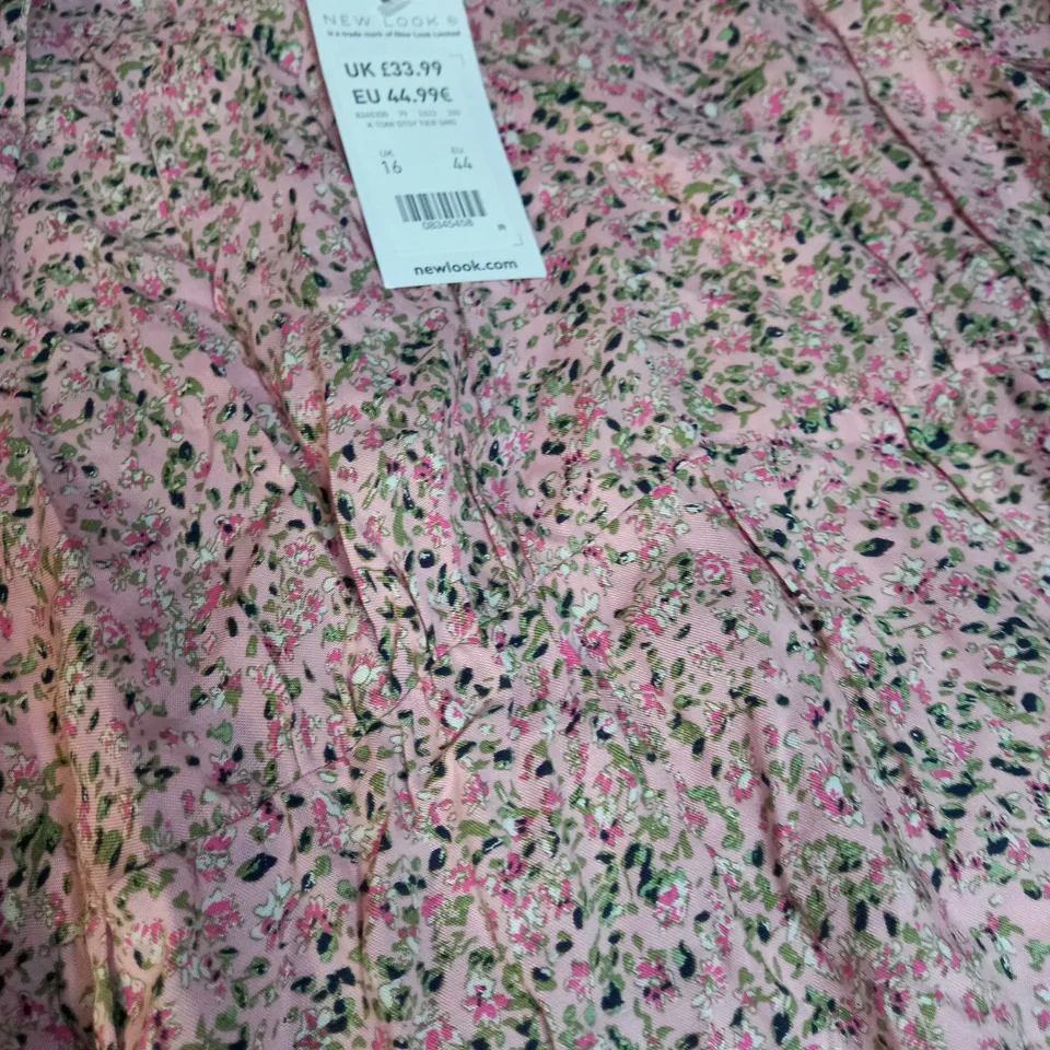 NEW LOOK SOFT PINK DITSY MAXI DRESS - SIZE 16