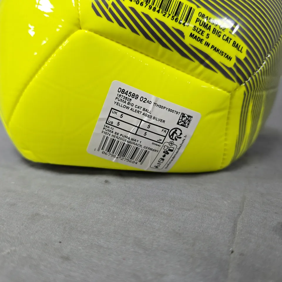 PUMA BIG CAT BALL IN YELLOW ALERT/AGED SILVER - SIZE 5