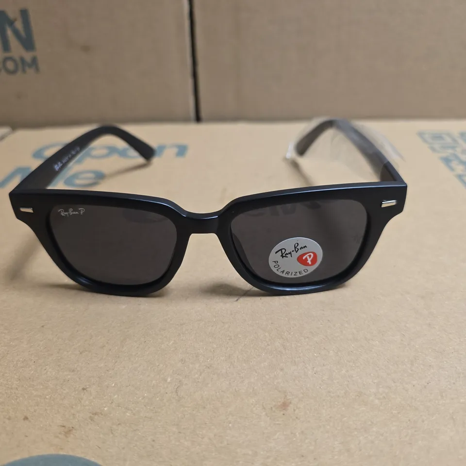 RAY-BAN SUNGLASSES – BLACK WAYFARER-STYLE, POLARIZED, WITH CASE