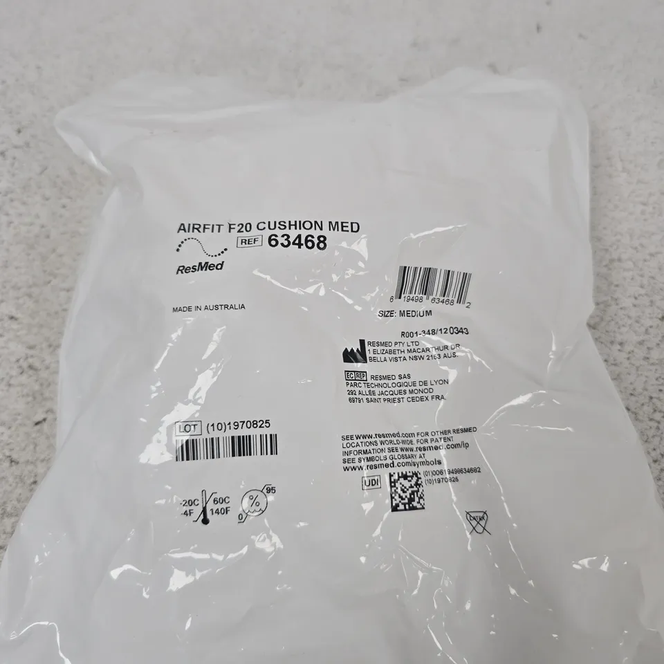 RESMED AIRFIT F20 CUSHION – MEDIUM (REF 63468) – SEALED PACKAGING