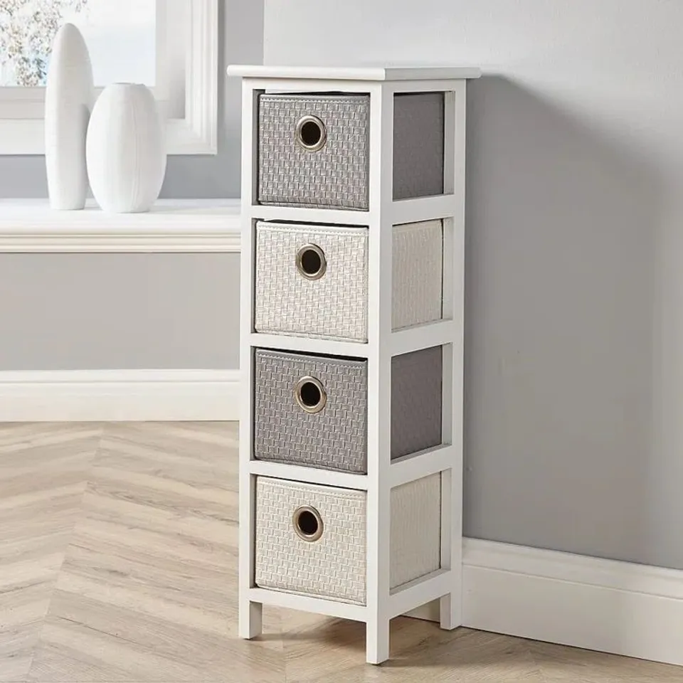 BOXED FRAGA 4 DRAWER STORAGE UNIT (1 BOX)