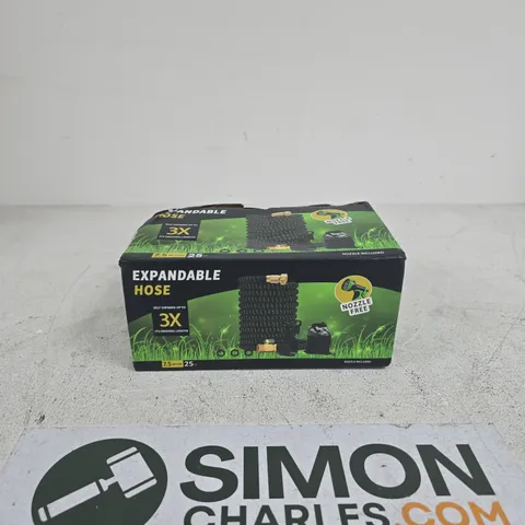 EXPANDABLE GARDEN HOSE WITH NOZZLE – 7.5M (25FT) – SELF-EXPANDS TO 3X LENGTH