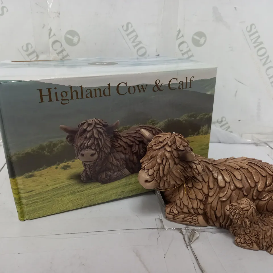 BOXED HIGHLAND COW & CALF ORNAMENT