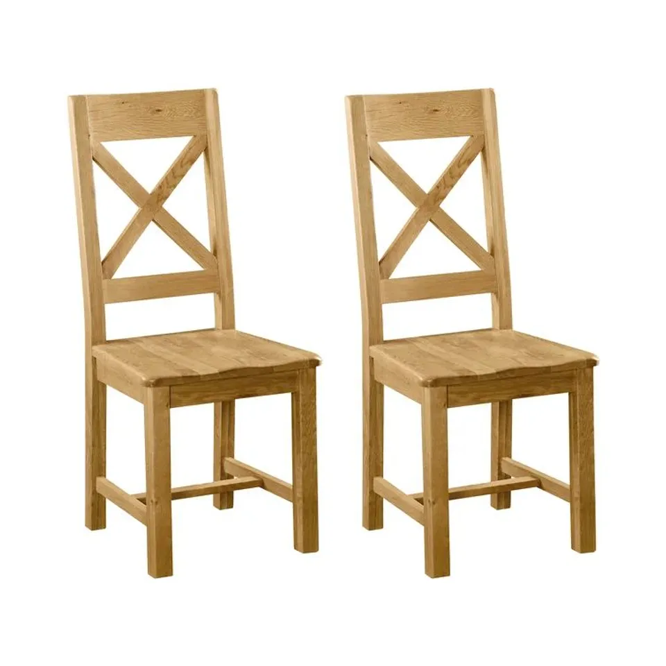 BOXED CARDALEA SOLID WOOD CROSS BACK SIDE CHAIR - SET OF 2 (1 BOX)