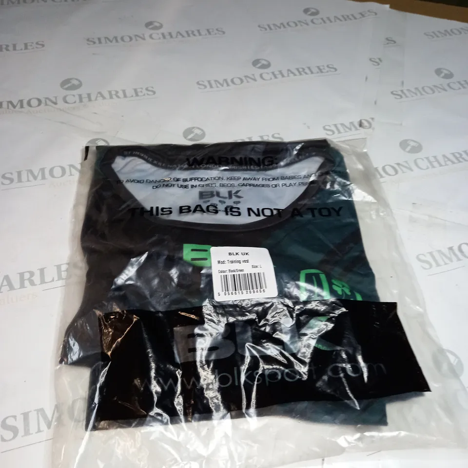 BLK BLACK/GREEN TRAINING VEST SIZE L 