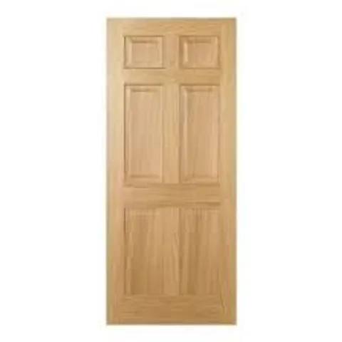 PACKAGED LPD DOORS PREFINISHED RECENCY OAK 6 PANEL DOOR - 78" x 30" x 35mm