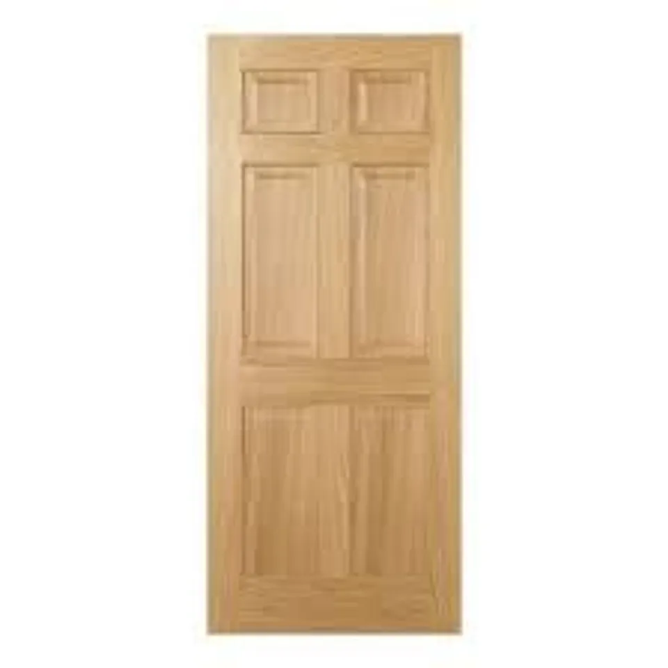 PACKAGED LPD DOORS PREFINISHED RECENCY OAK 6 PANEL DOOR - 78" x 30" x 35mm