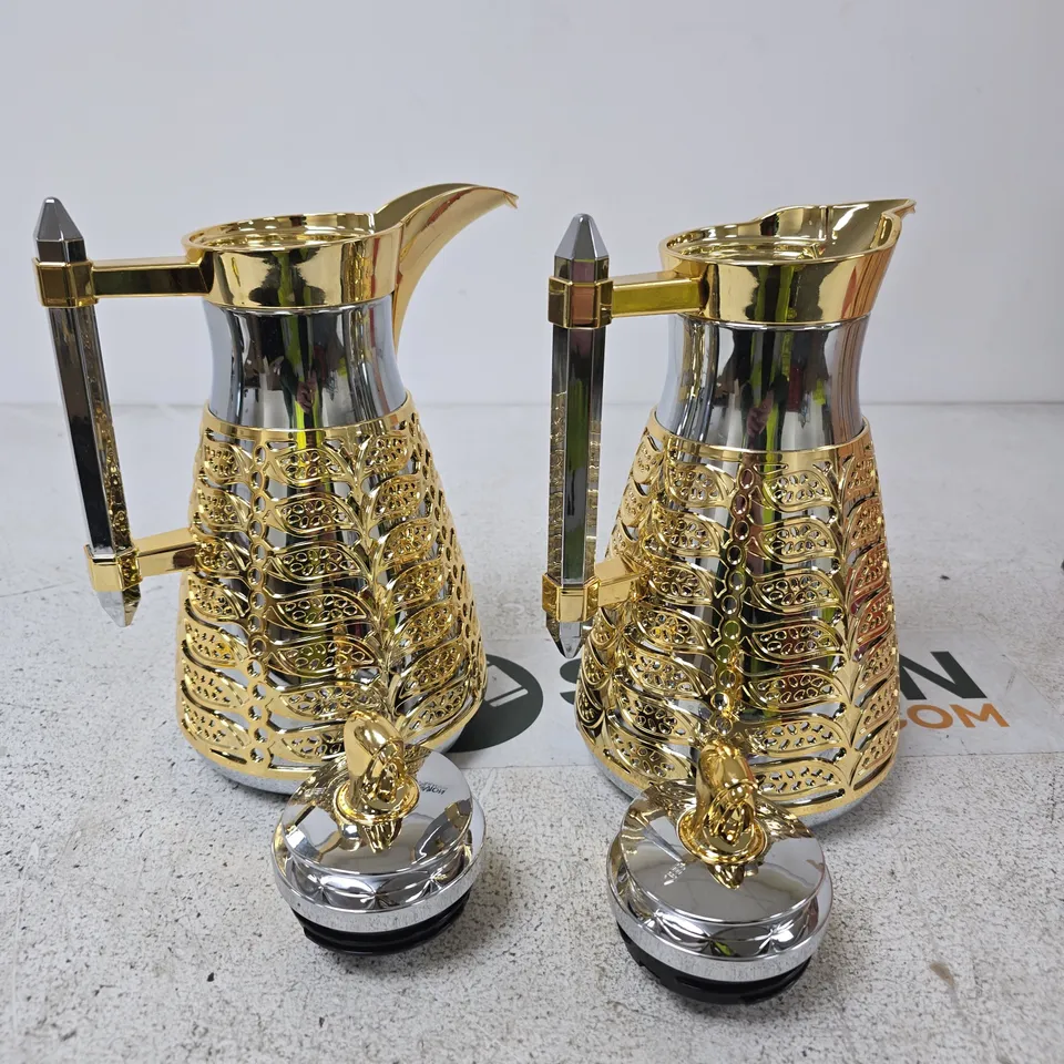 SET OF 2 LUXURY PLASTIC VACUUM FLASKS FOR TEA & COFFEE