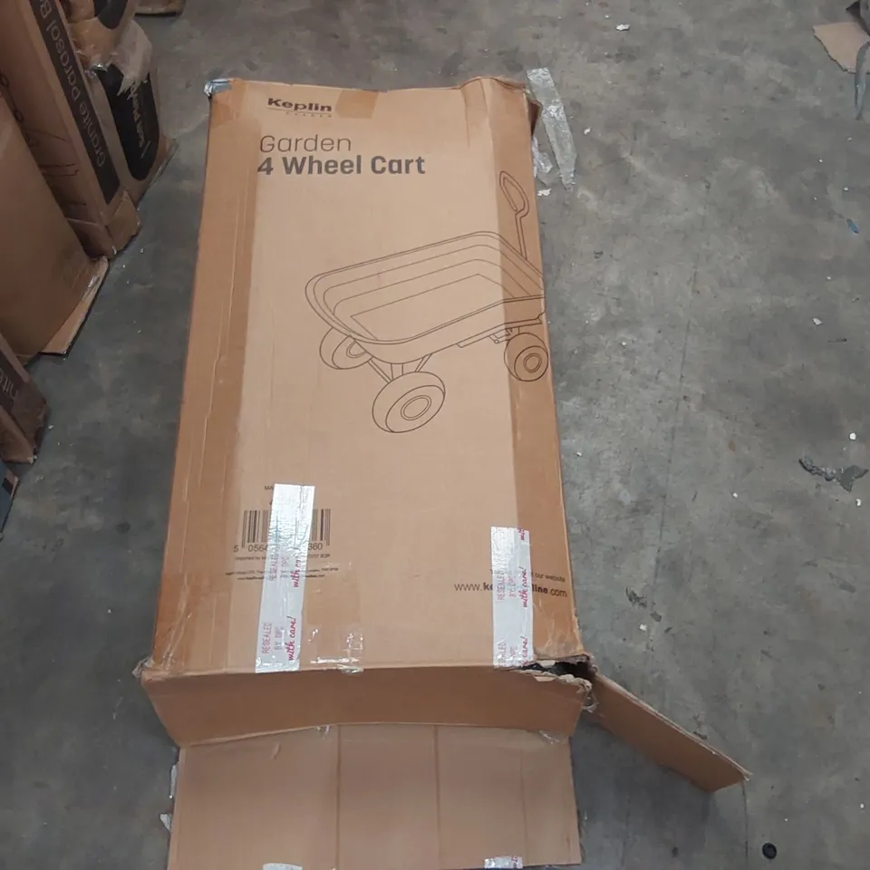 BOXED KEPLIN 4 WHEEL GARDEN CART 