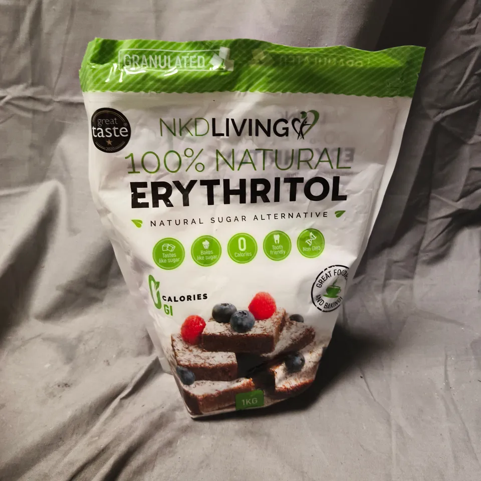 NKD LIVING 100% NATURAL ERYTHRITOL – GRANULATED SUGAR SUBSTITUTE, 1KG (5 X 1KG BAGS)