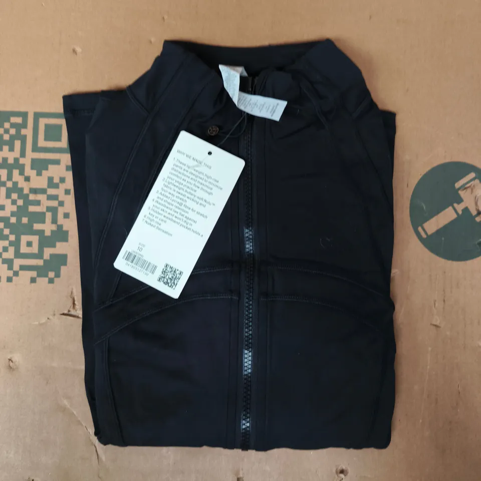 LULULEMON LONG SLEEVE ZIP-UP JACKET IN BLACK SIZE 10