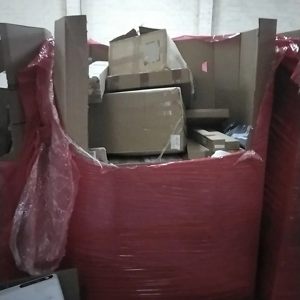 PALLET OF ASSORTED ITEMS TO INCLUDE: CONCIEE HOME TOWEL WARMER, CEILING LIGHT, STYLE BACKPACK, KITTY LITTER TRAY, TRUNKI ETC