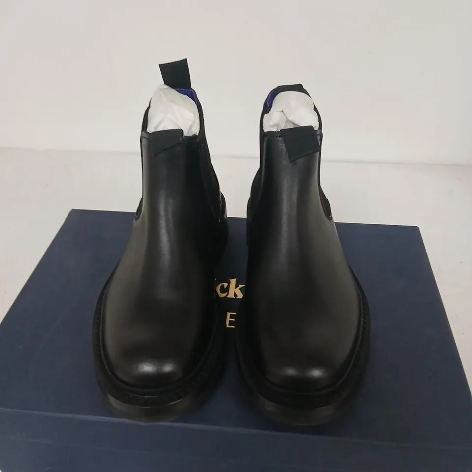 BURBERRY X TRICKER'S BLACK LEATHER CHELSEA BOOTS – ANKLE BOOTS, BOXED SIZE 2