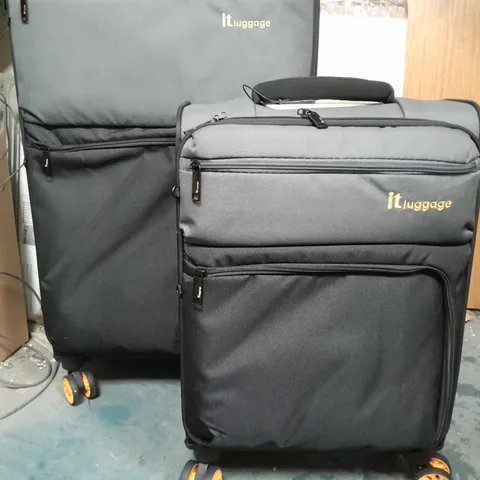 IT LUGGAGE DUO-TONE PEWTER + BLACK 2PC SUITCASE SET