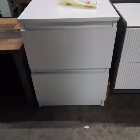 CARLTON 2 DRAW BEDSIDE TABLE NIGHTSTAND MATT FINISH 