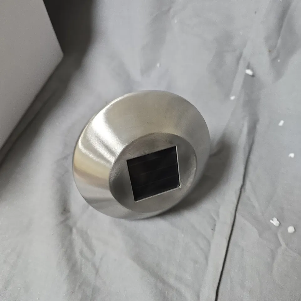 SET OF 6 SOLAR STAINLESS STEEL OUTDOOR GARDEN LANTERN LIGHT 