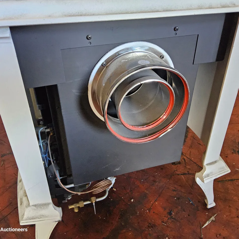 GAS FIRED REPRODUCTION STOVE HEATER WHITE