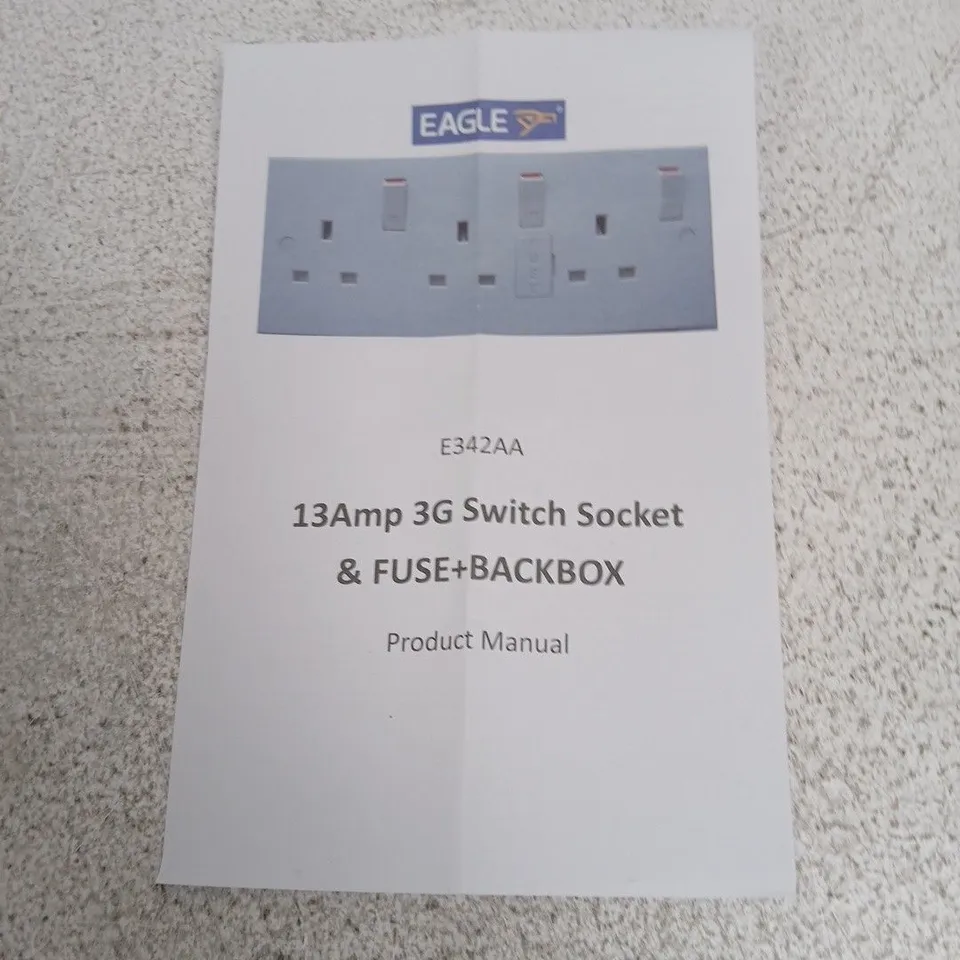 EAGLE E342AA 13A 3G SWITCH SOCKET & BACK BOX – BOXED