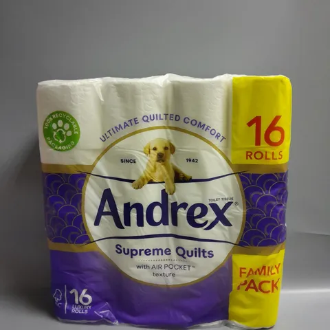 PACK OF 16 ANDREX SUPREME QUILTS TOILET TISSUE
