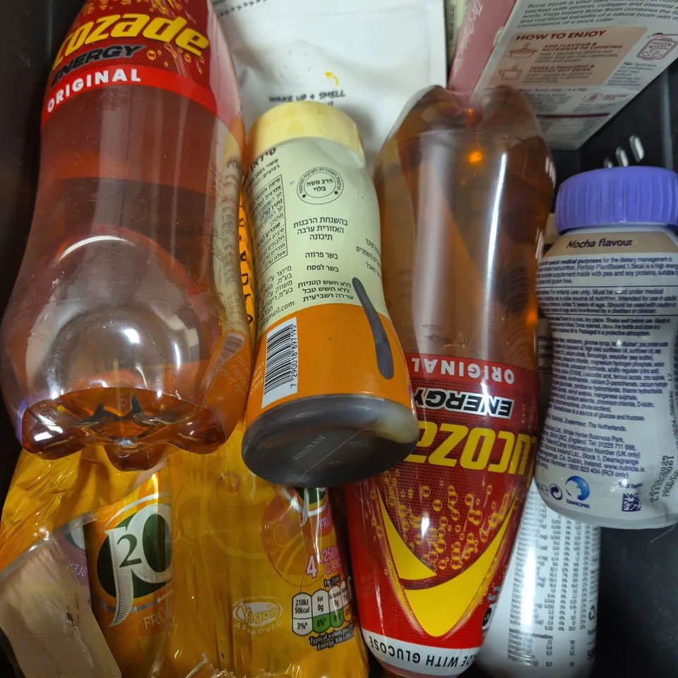 APPROXIMATELY 15 ASSORTED FOOD/DRINK PRODUCTS TO INCLUDE GRIND COFFEE, RAVE COFFEE, HU CHOCOLATE ETC 