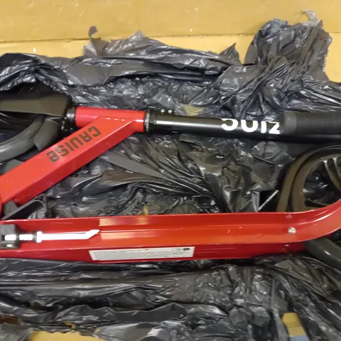 ZINC BIG WHEELED FOLDING CRUISE SCOOTER - RED