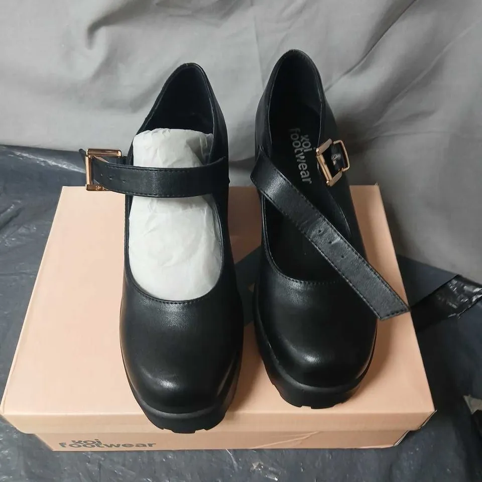 KOI TIRA MARY JANE'S FAUX LEATHER EDITION - BLACK PU, UK 6 (EU 39)