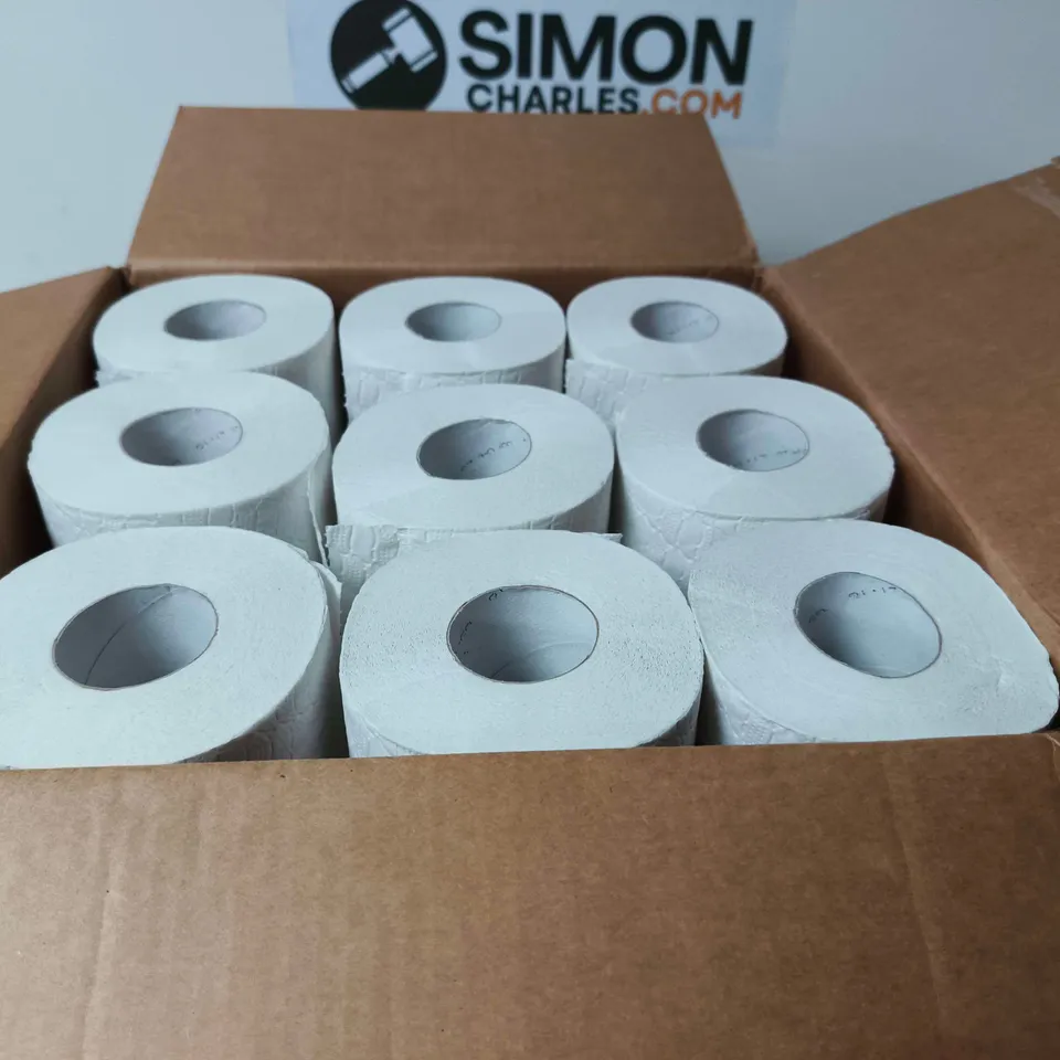 BOX OF APPROX 45 ROLLS OF TOILET ROLL
