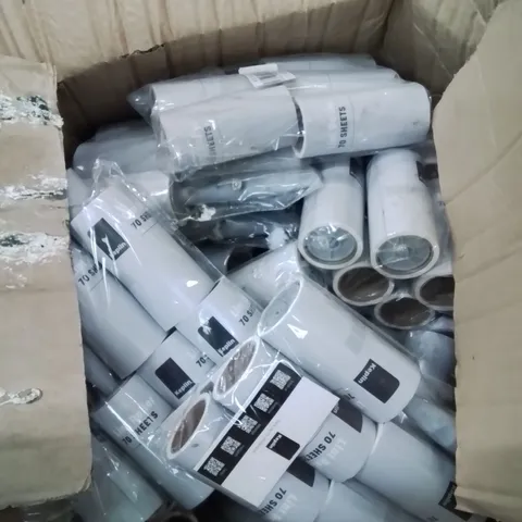 BOX CONTAINING LARGE AMOUNT OF LINT ROLLERS