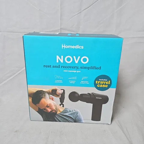 HOMEDICS NOVO MINI MASSAGE GUN – REST & RECOVERY WITH TRAVEL CASE