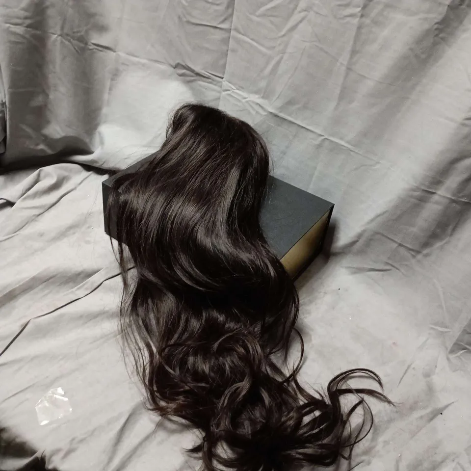 LILLYS HAIR - REAL HUMAN VIRGIN HAIR LACE WIG – LONG DARK BROWN, WAVY (BOXED)