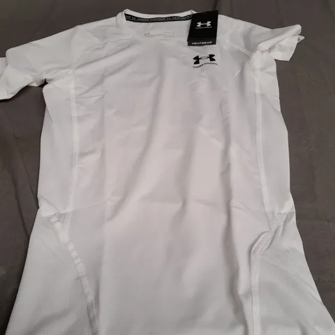 UNDER ARMOUR HEATGEAR WHITE T-SHIRT - SMALL