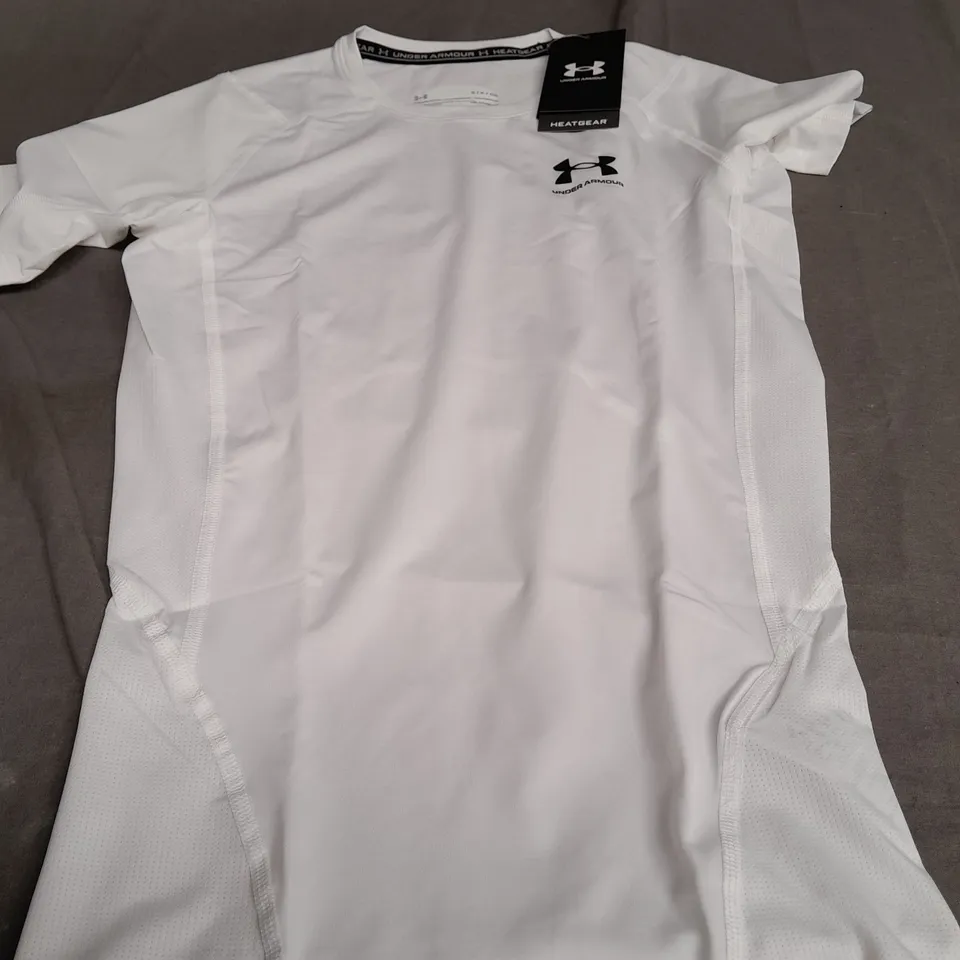 UNDER ARMOUR HEATGEAR WHITE T-SHIRT - SMALL