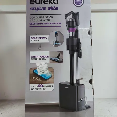 EUREKA STYLUS ELITE CORDLESS STICK VACUUM WITH SELF-EMPTYING STATION – BOXED