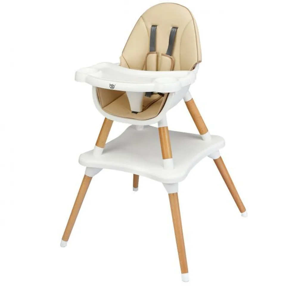 BOXED COSTWAY 4 IN 1 MODERN BABY HIGH CHAIR WITH SAFETY HARNESS