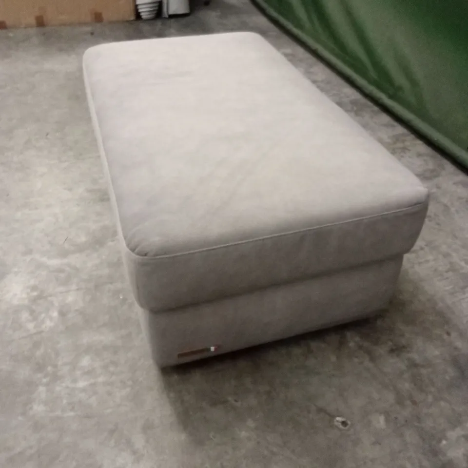 QUALITY DESIGNER FABRIC UPHOLSTERED OTTOMAN FOOTSTOOL