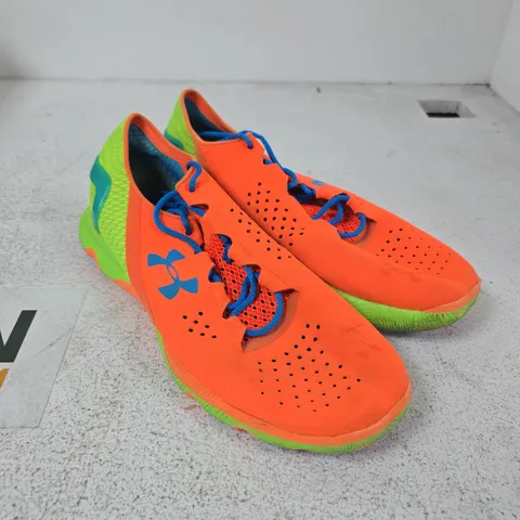 UNDER ARMOUR NEON ORANGE & LIME RUNNING SHOES - SIZE UNSPECIFIED 